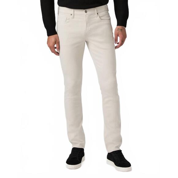 NEW PAIGE transcend federal slim straight jean in silver pearl
